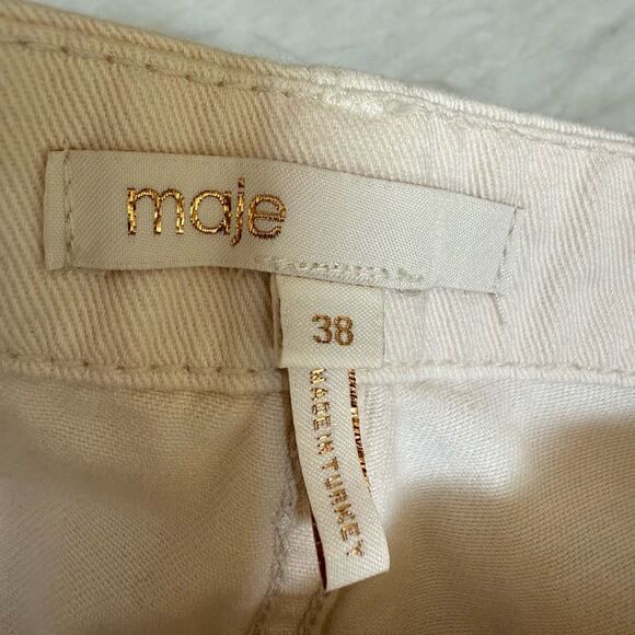 Maje Piano Straight-Leg Jeans in ecru 100% cotton size 38/6US - Picture 5 of 10
